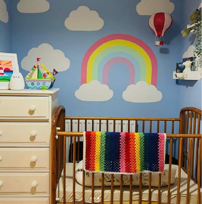 Rainbow baby room decor best sale