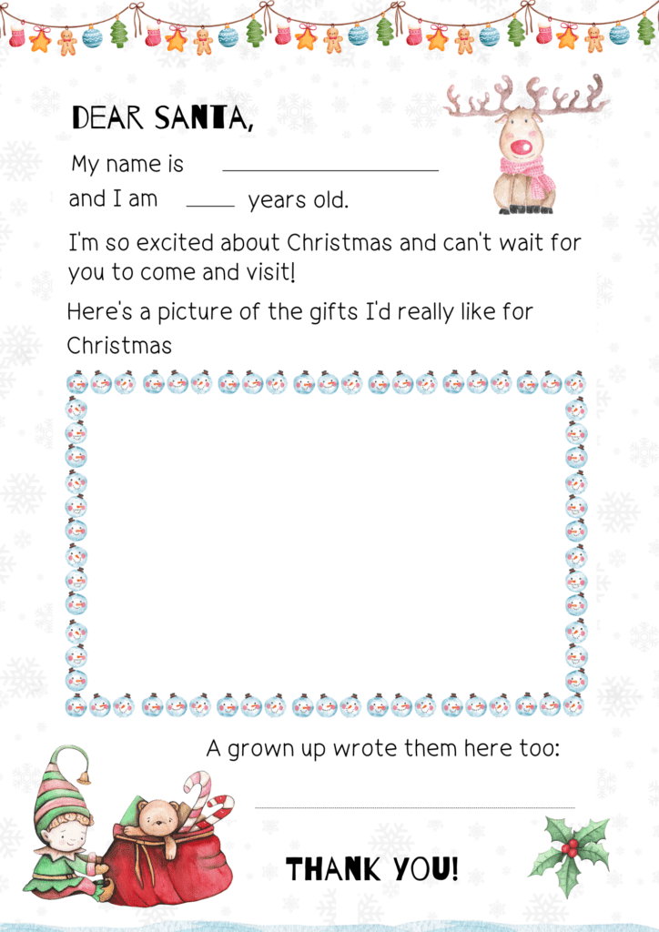 free santa letter printable for toddlers to fill up