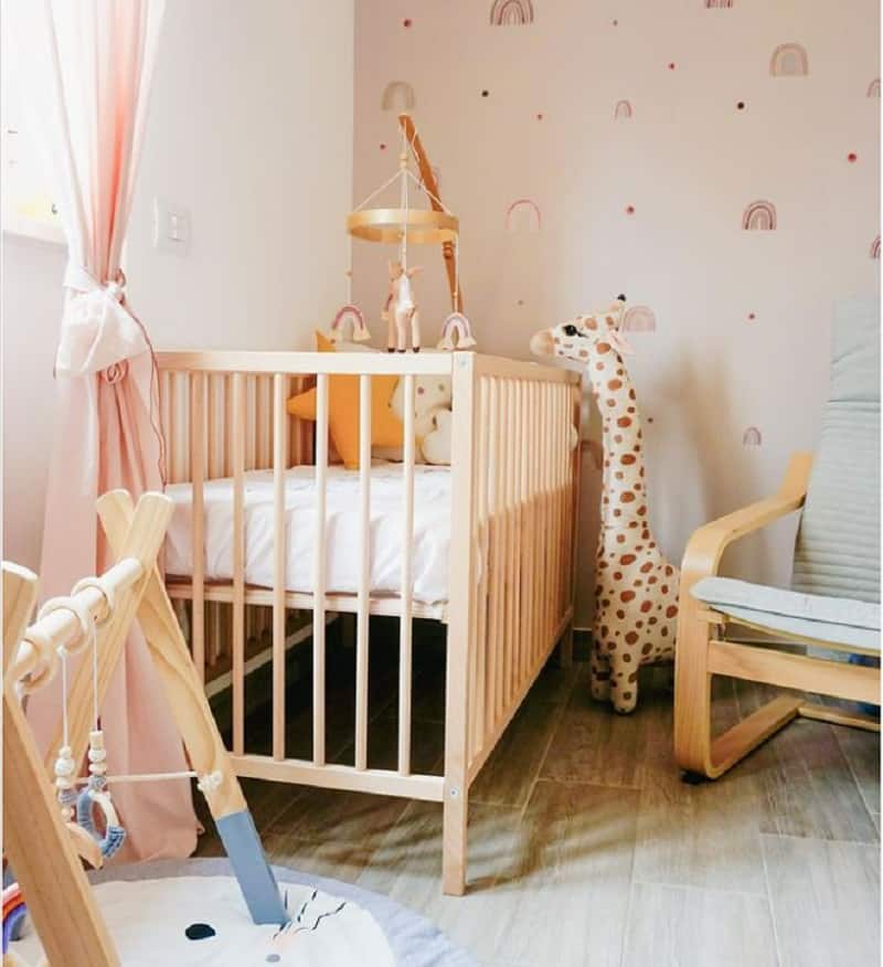 Rainbow safari-themed nursery