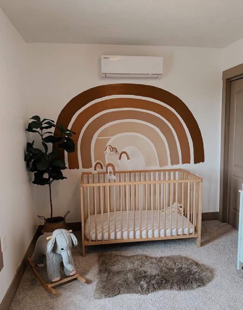 Boho rainbow nursery idea for boys