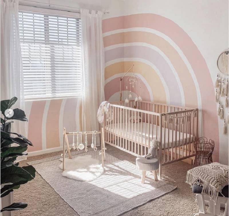 pastel color rainbow nursery ideas for girls