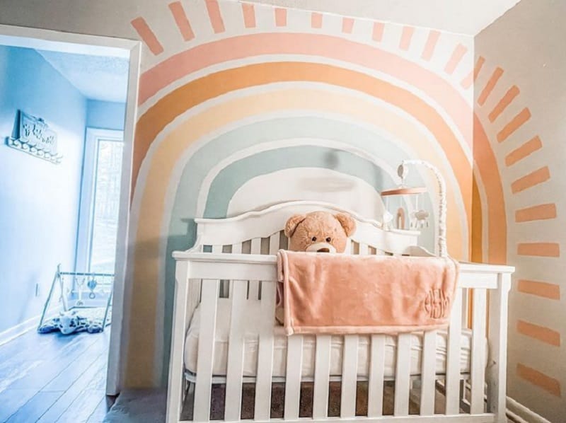 giant rainbow nursery wall decor for girls and boys
