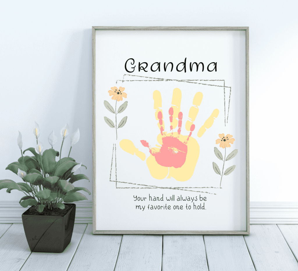 baby handprint birthday card for grandma