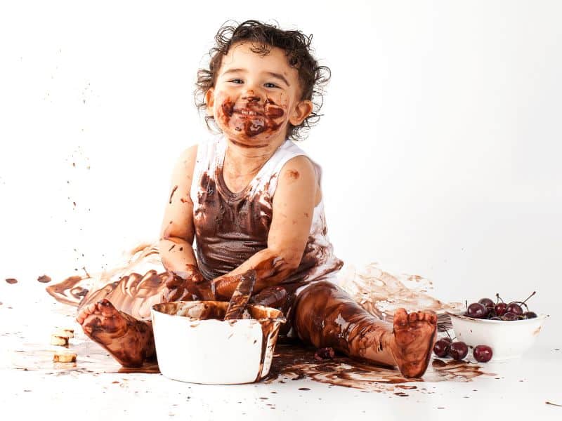 Edible Mud Sensory Bin FOR babies and toddlers