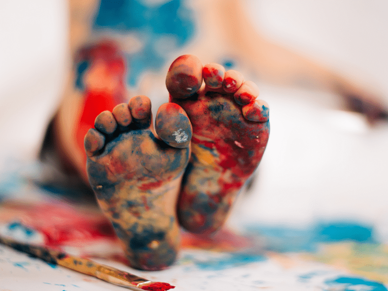 foot print sensory activity for babies and toddlers