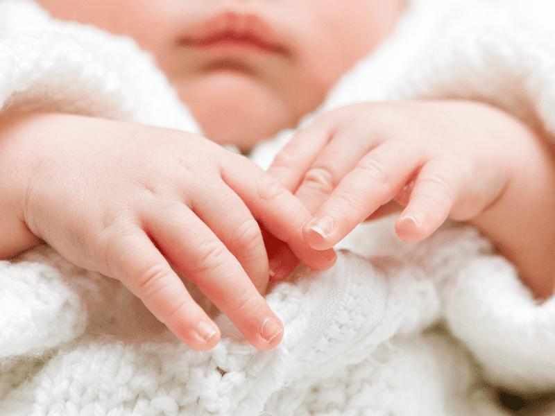 Newborns hands cold at 2024 night