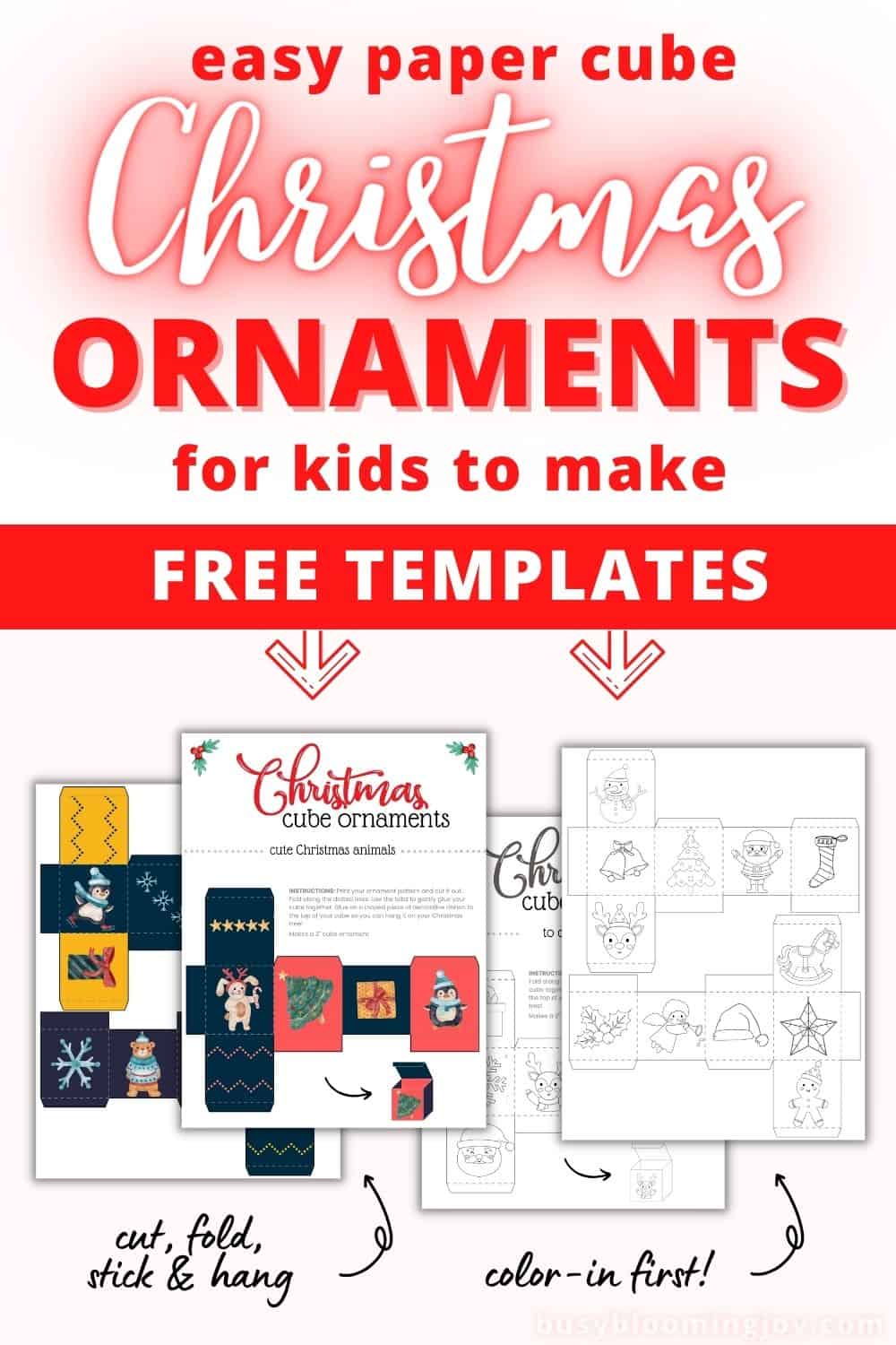 Read more about the article Simple FREE Printable 3D Paper Christmas Ornaments