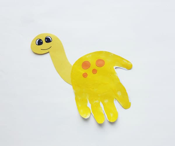 dinosaur handprint birthday card idea