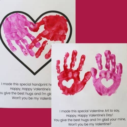 Valentines handprint poem for toddlers