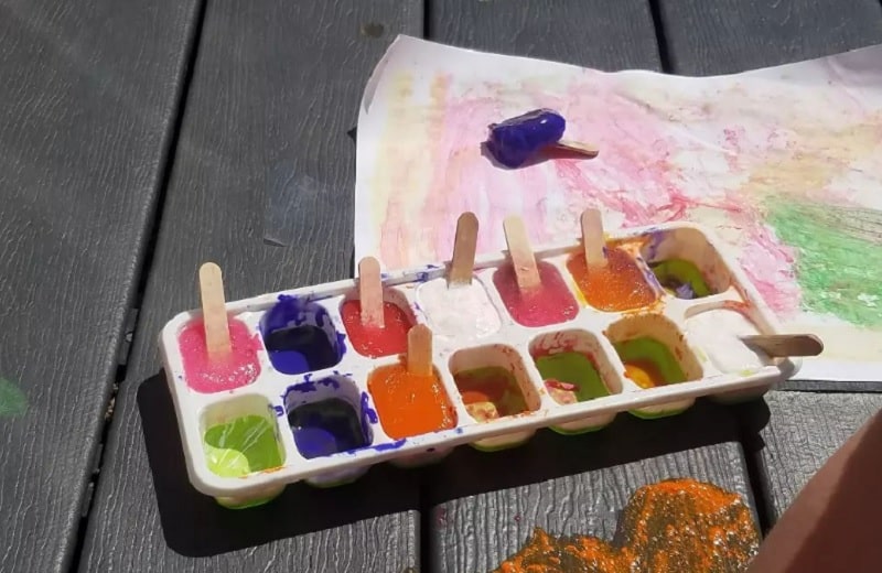 ice cube sensory play ideas for 1 year olds