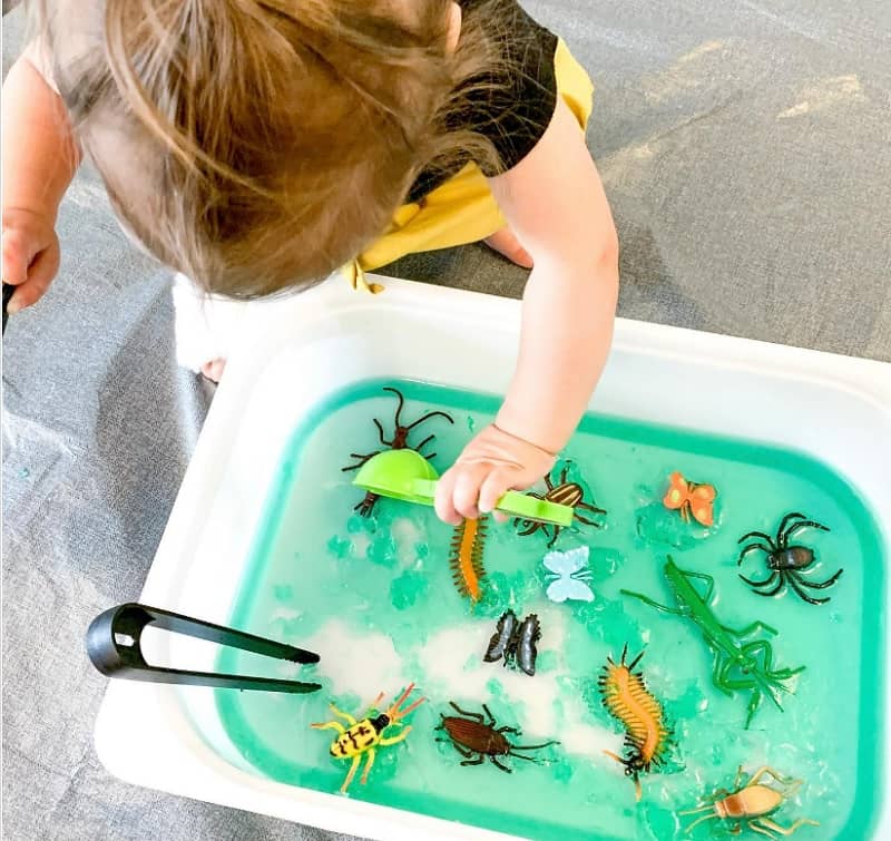 Jello dig sensory play with toys for babies