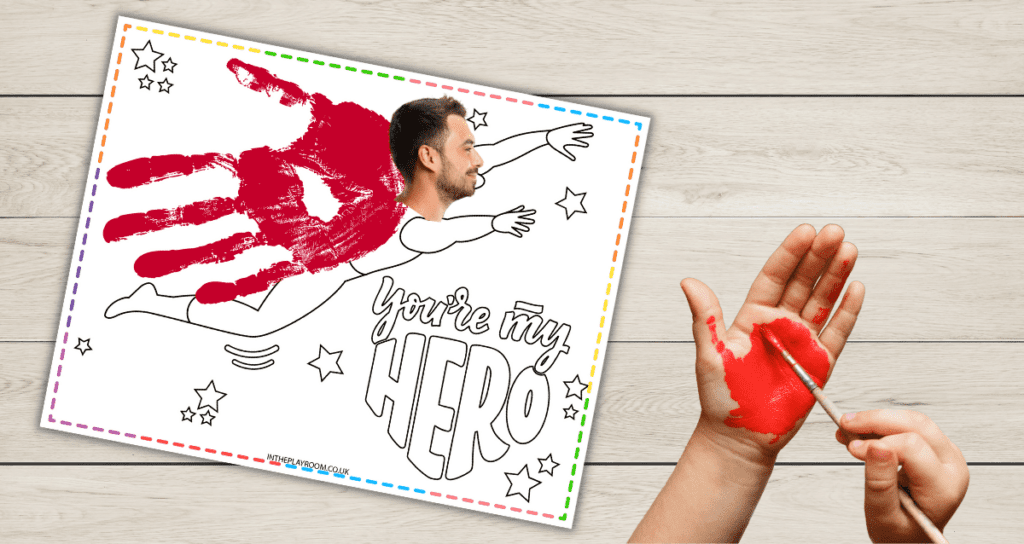super hero birthday handprint ideas for Dad