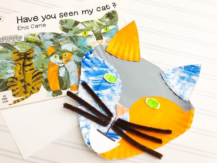 paper plate cat craft based on Eric Carle's book