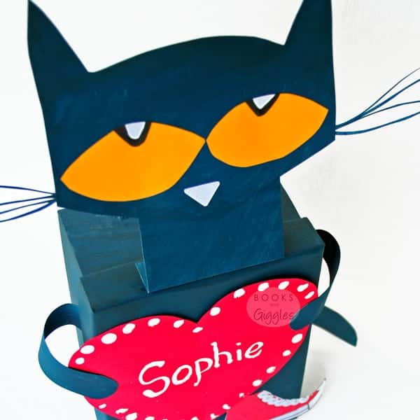 Pete the cat Valentine's box craft for kids to make