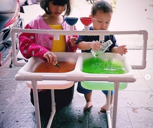 DIY PVC sensory table for toddlers