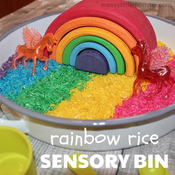 rainbow sensory play for toddlers