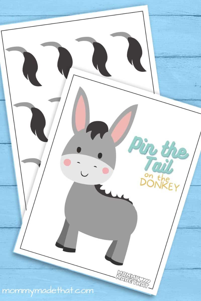 pin the tail on the donkey for a fun 4 year old birthday party entertainment
