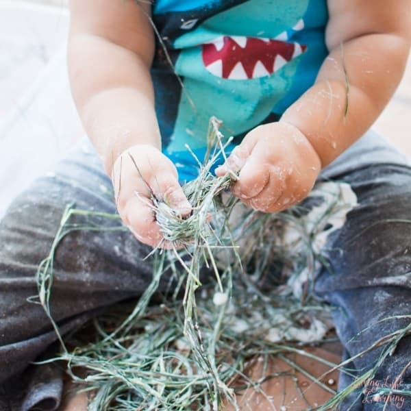 Goopy Grass Sensory Play for toddlers and babies