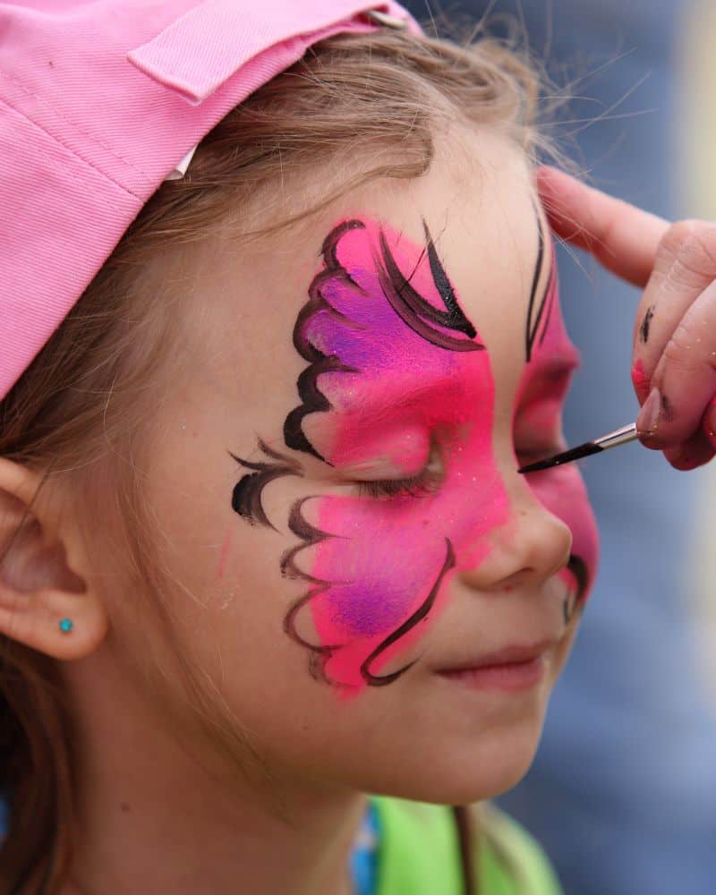 face painting adds fun and excitement in a 4 year old birthday party