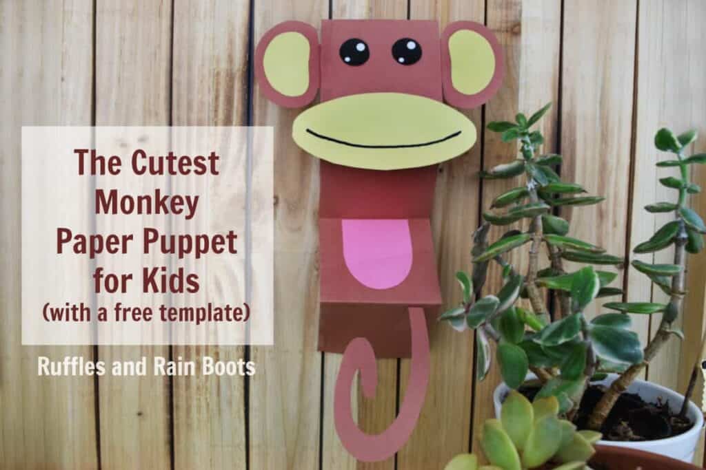 paper puppet simple monkey craft