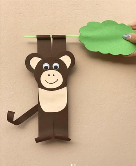 swinging monkey craft for preschoolers