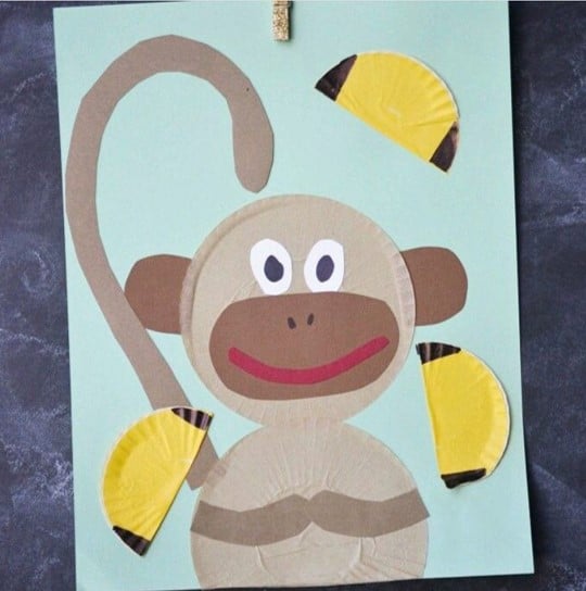monkey crafts for preschoolers using cupcake liners