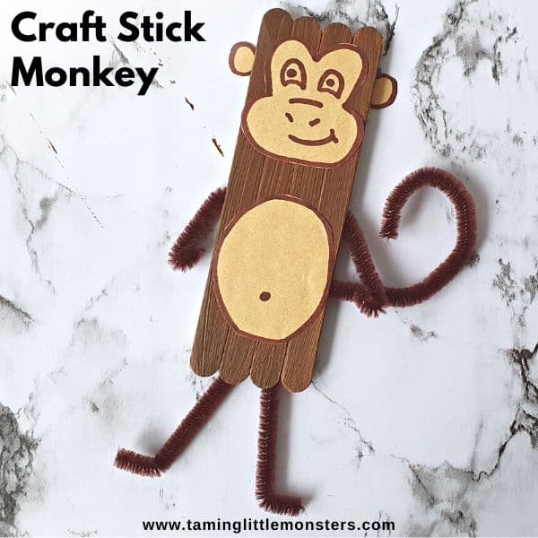 Easy Craft Stick Monkey for little kids