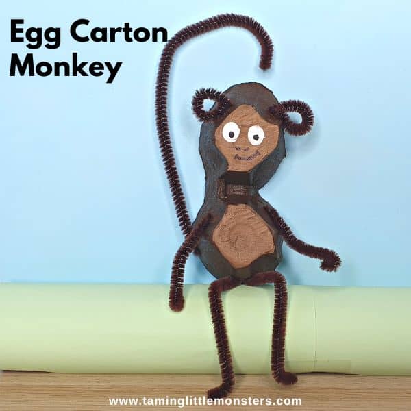 Easy Egg Carton Monkey Craft for Kids