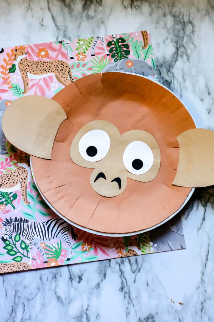 paper plate monkey arts and crafts for preschoolers