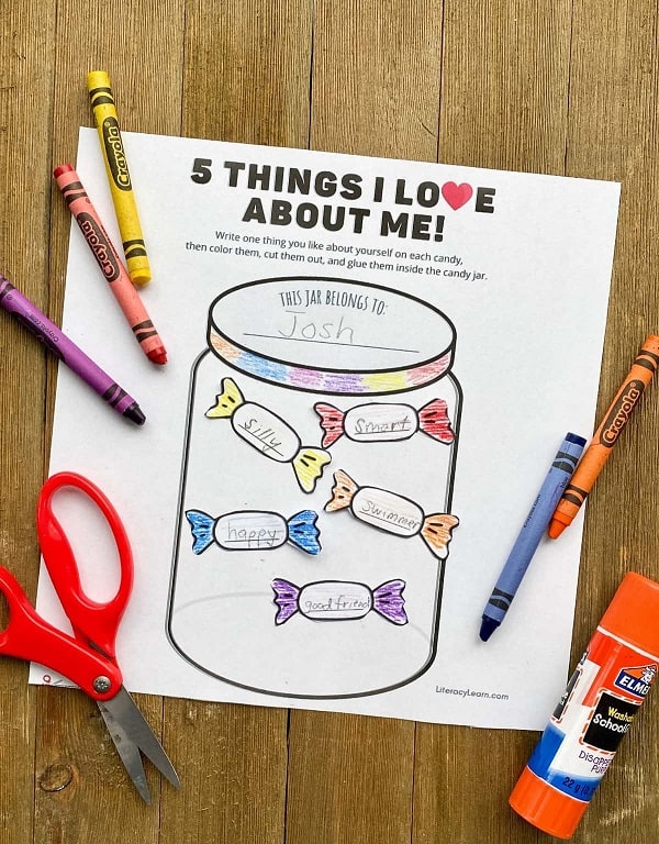 all about myself and i like myself activity sheet