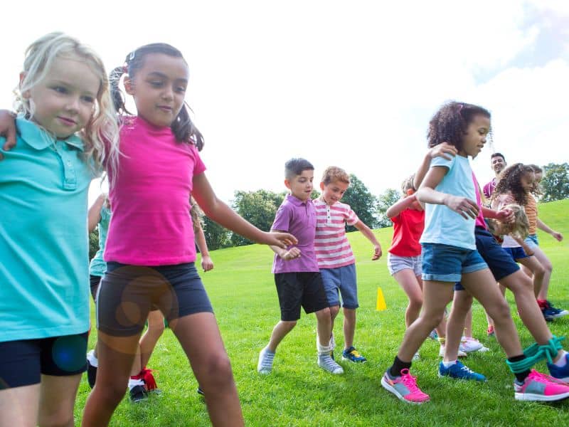 Three legged Race outdoor childrens birthday activities