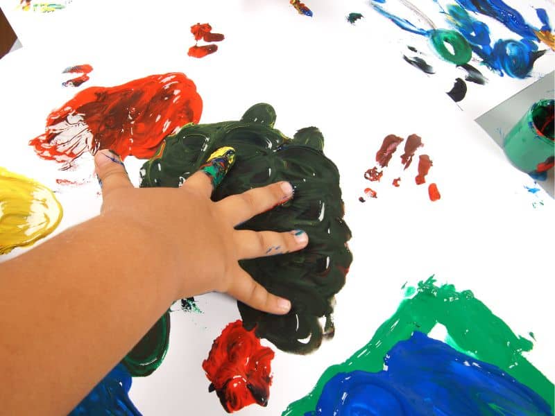 fun free-for-all finger painting for toddlers