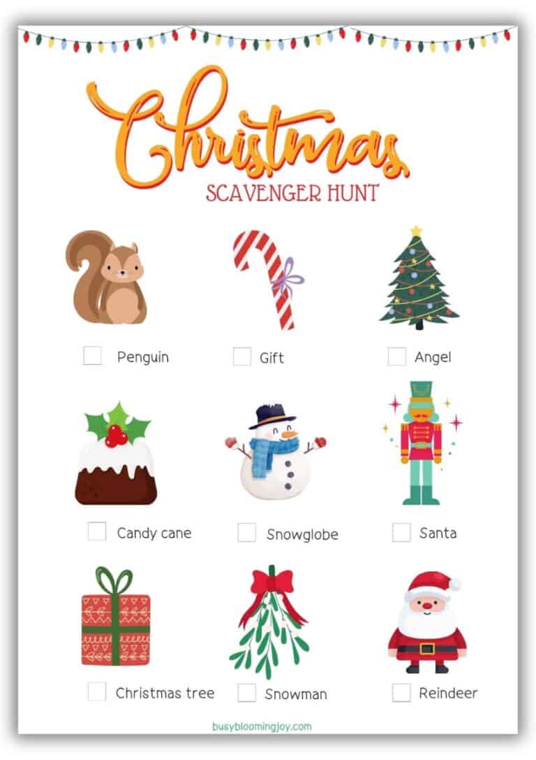 7 Free Christmas Light Scavenger Hunt Printable PDFs for Kids