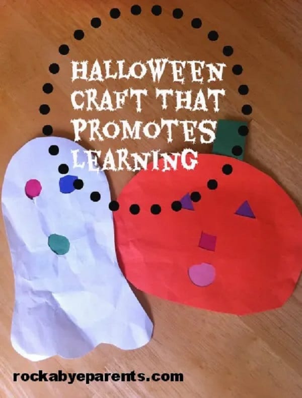 Halloween Shape Craft That Promotes Learning for kids, toddlers and preschoolers