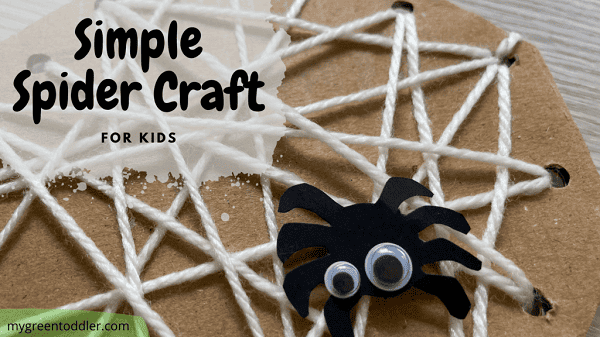 spider lacing Halloween activity for toddlers