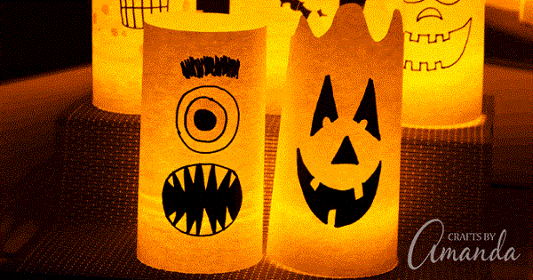 Paper Luminaries for toddlers to make this Halloween 