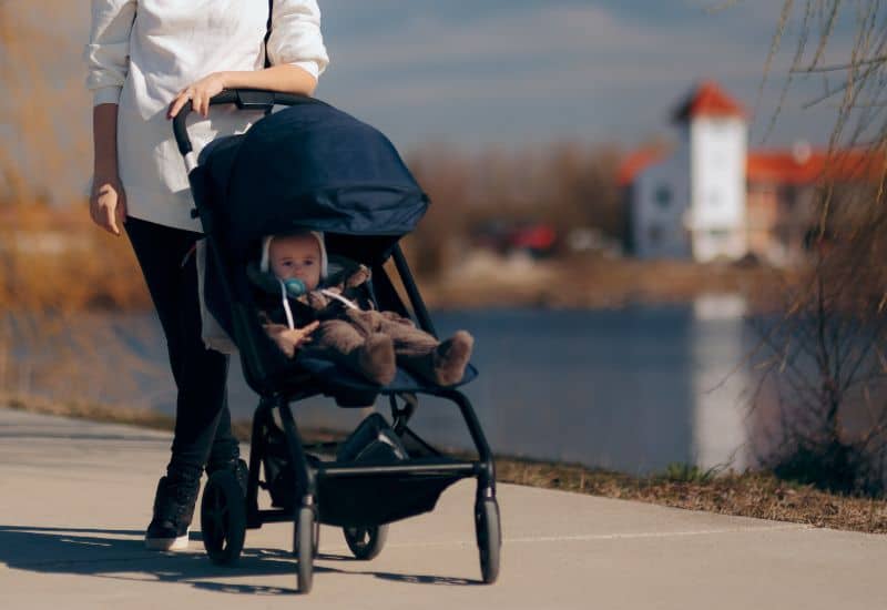 walking is a great activity for three month old baby too