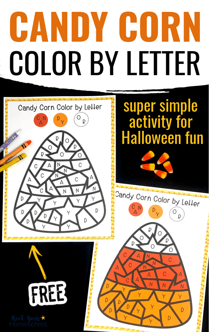 Free Candy Corn Color by Letter printable