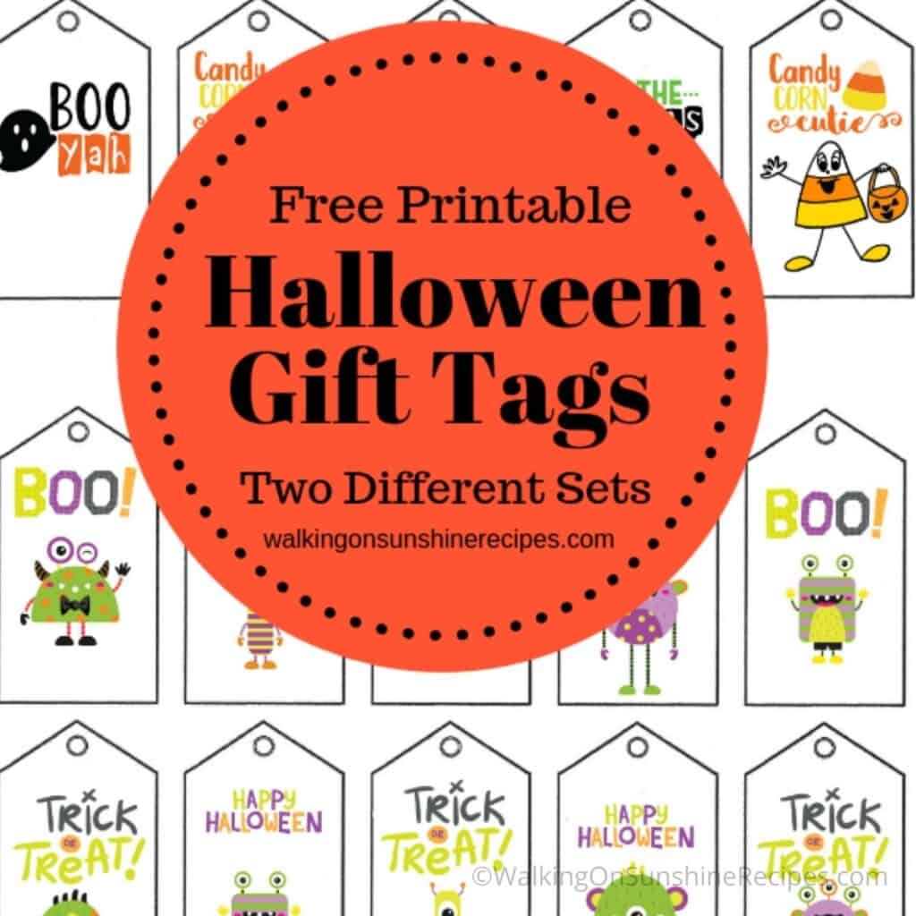 Halloween tags perfect for gift bags