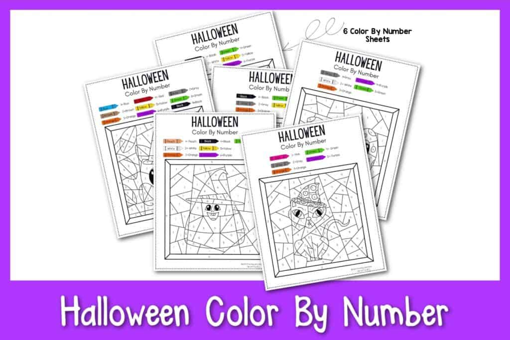 free printable Halloween Color By Number