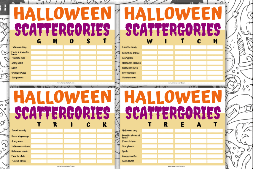 free printable scattegories halloween games for adults