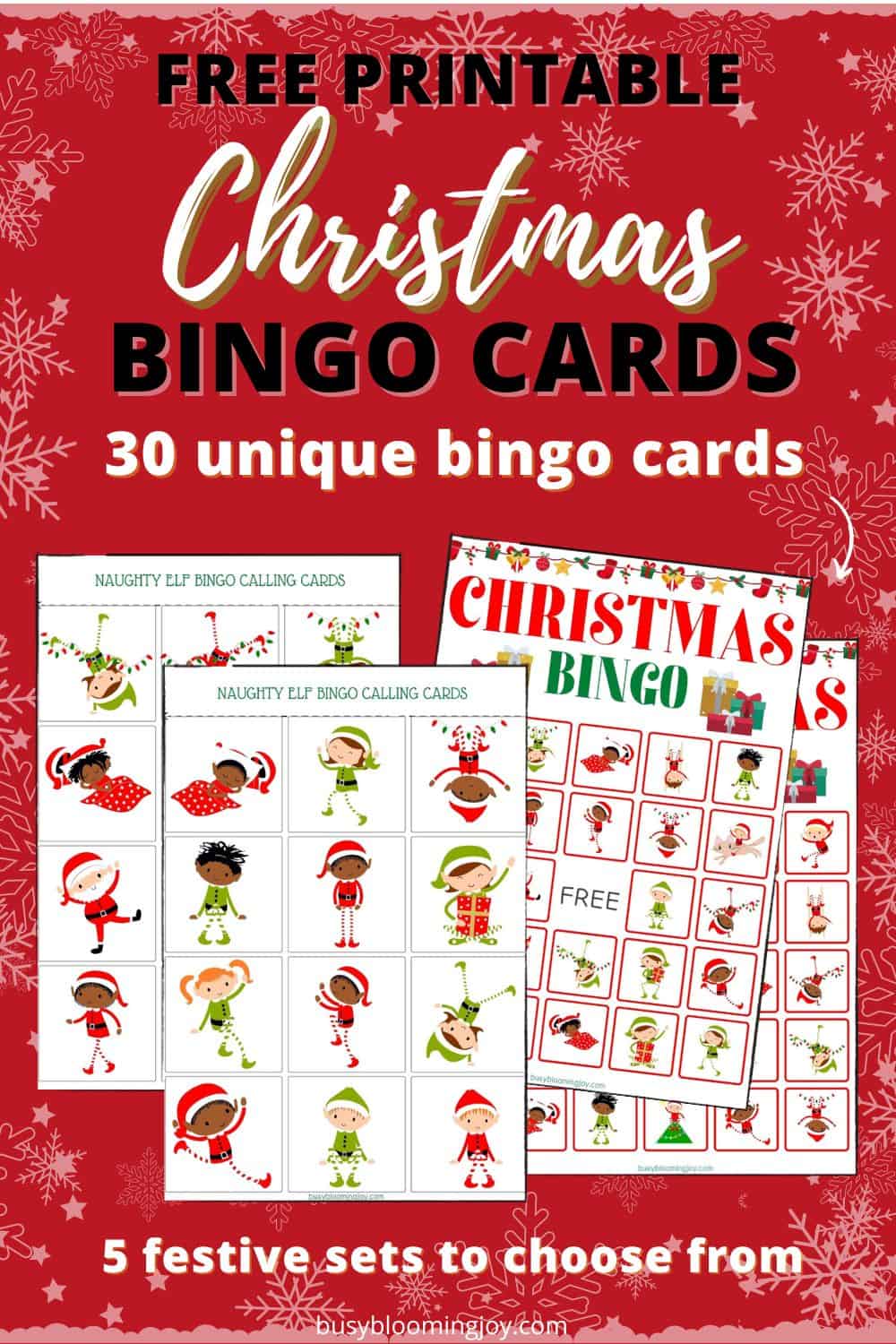 30 FREE Printable Christmas Bingo Cards 5 Festive Sets