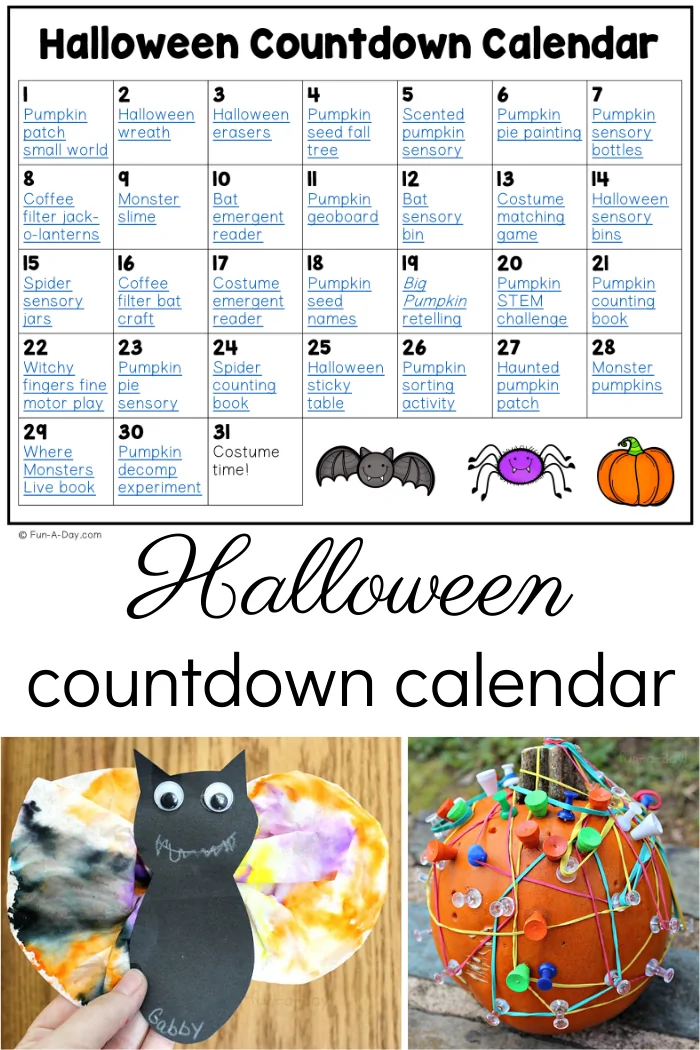 countdown calendar free printable halloween file folder games