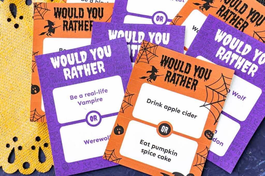 would your rather game for Halloween parties
