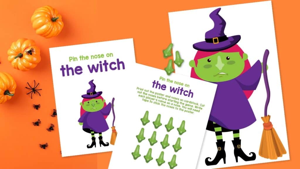 free printable Pin the Nose on the Witch