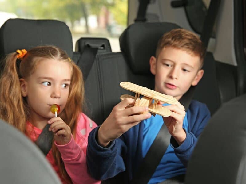 small toys keep kids busy and entertained during a road trip