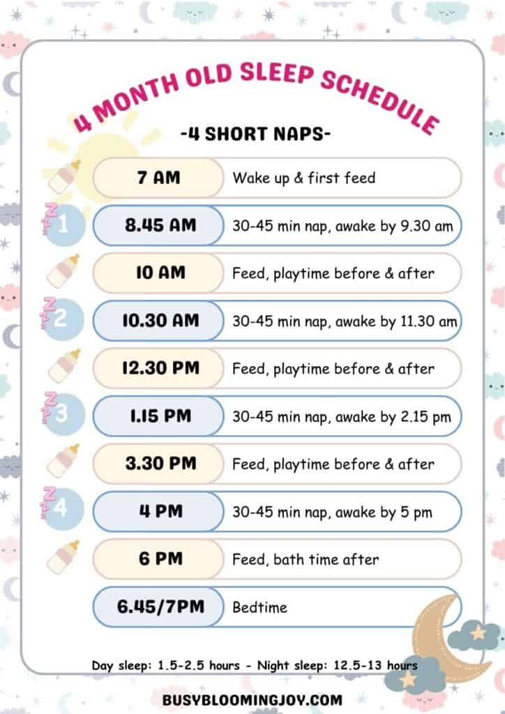 Sample 4 Month Old Baby Sleep Schedules Free Download 