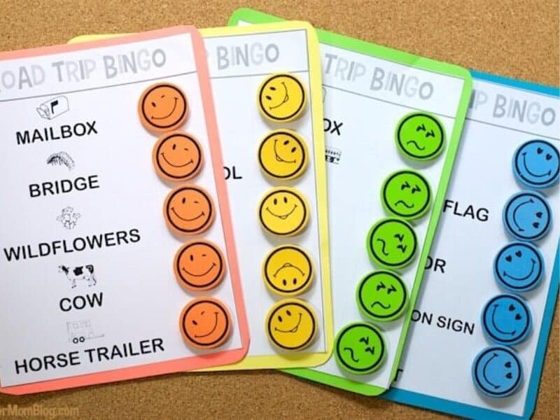 car bingo game to play during a road trip