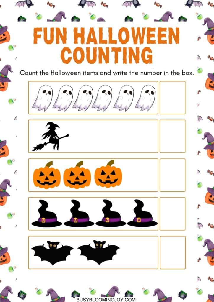 free printable halloween math counting games