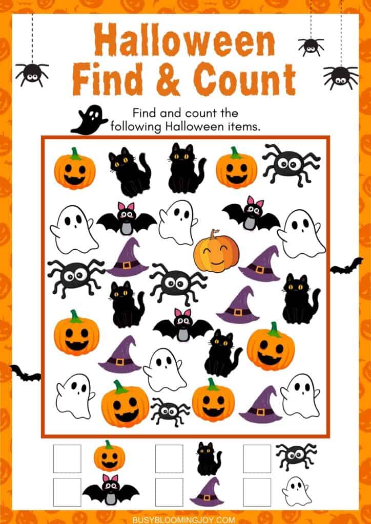 Free printable Halloween math game for kids